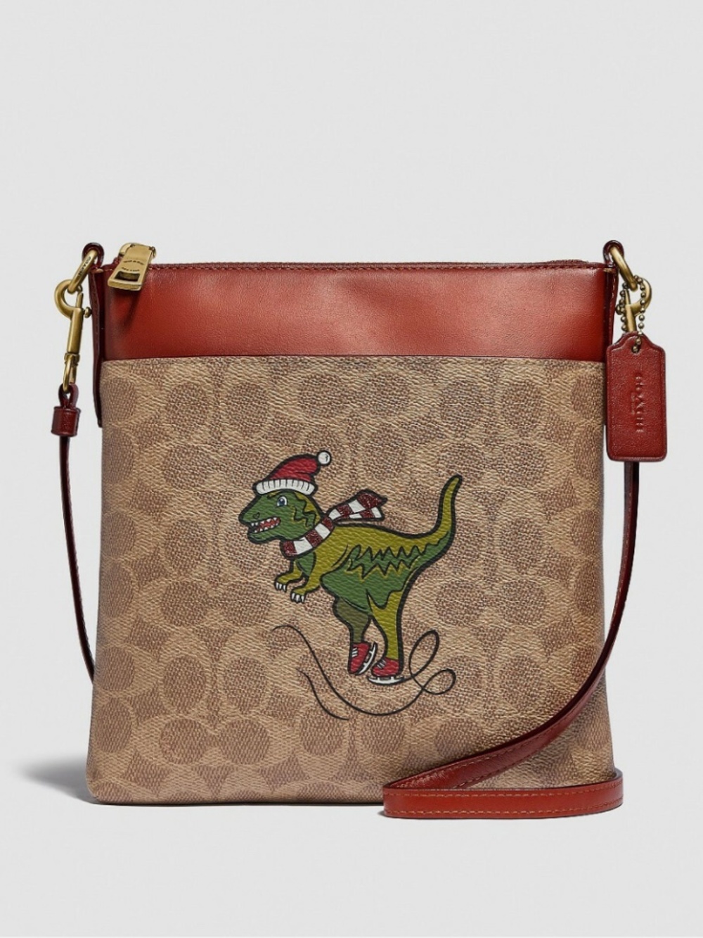 Coach Kitt Messenger Crossbody Bag In Signature Canvas With Rexy Print C0582